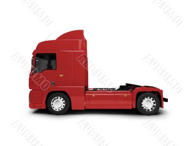 Bigtruck isolated red side view