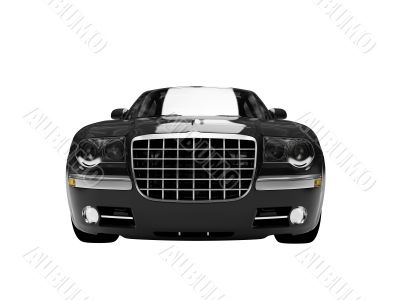 isolated black car front view 03 isolated black car front view 03