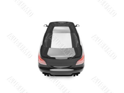 isolated black car back view 03 isolated black car back view 03