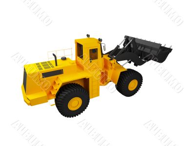 isolated heavy machine back view 01 isolated heavy machine back view 01