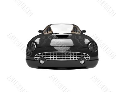 isolated black car front view 03