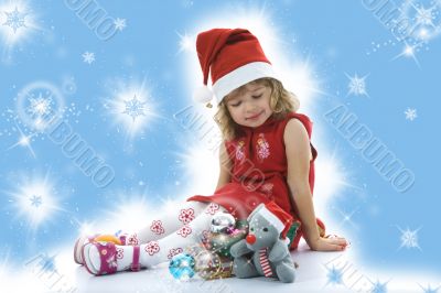 Beautiful little girl with christmas decoration