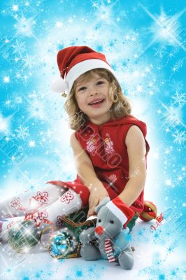 Beautiful little girl with christmas decoration