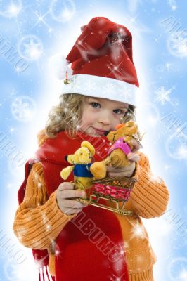 Beautiful little girl with mouse