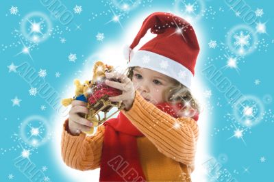 Beautiful little girl with mouse