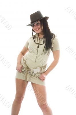 Beautiful brunette in stetson