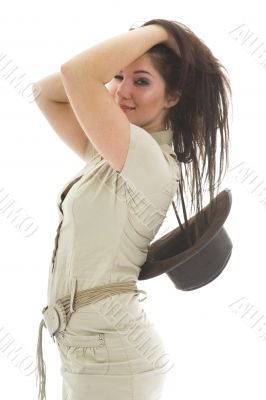 Beautiful brunette in stetson