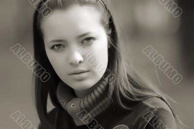 girl on open air, spring