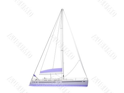 Vessel boat isolated side view