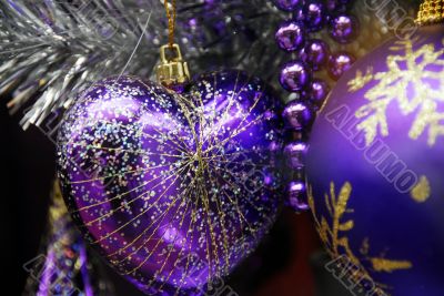 Christmas Decoration TextuBlue Blue and Silver Baubles