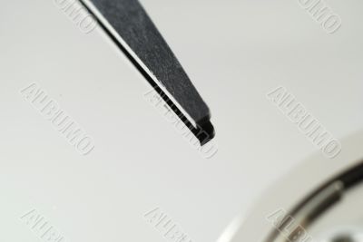 Close up of hard drive Close up of hard drive