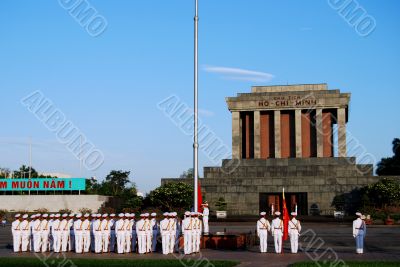 Flag of Vietnam in morning