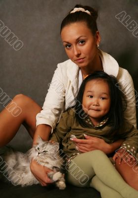 Korean girl and Russian woman