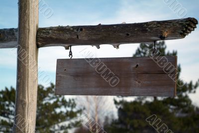 rustic wooden blank sign