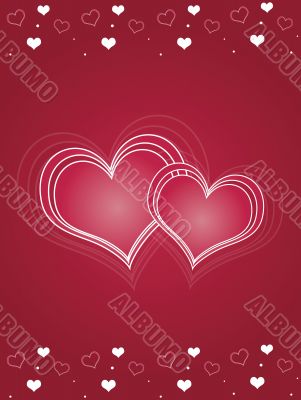 Pink Hearts Valentines Day Card
