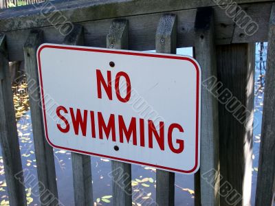 No Swimming Sign