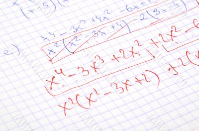 hand written maths calculations