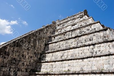 Ancient Mayan Pyramid Wall at Chichen Itza