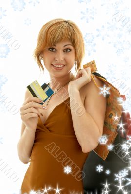 consumer girl with snowflakes