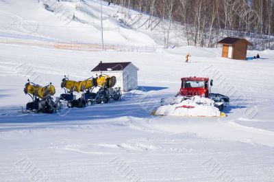 The mountain-skiing center