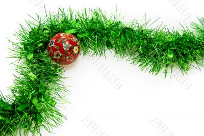 Christmas Time: Isolated Tinsel and Bauble