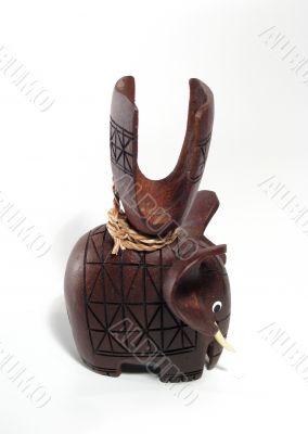Brown wooden elephant Brown wooden elephant