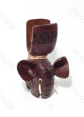 Brown wooden elephant