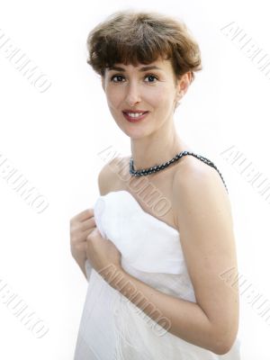 Mature woman with a necklace