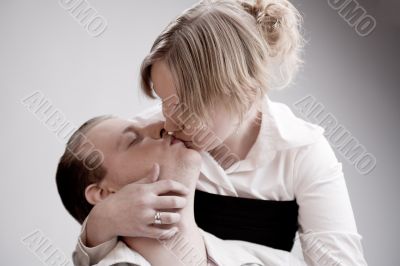 Portrait of a passionate young loving couple