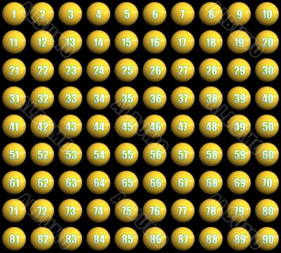 numbered lottery balls