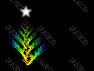 Colourful abstrract xmas tree with copyspace