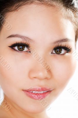 facial closeup asian girl