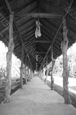 walkway in black &amp; white