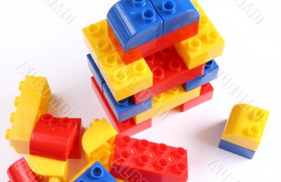 Colourful set of toy bricks