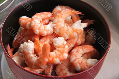 Cooked prawns