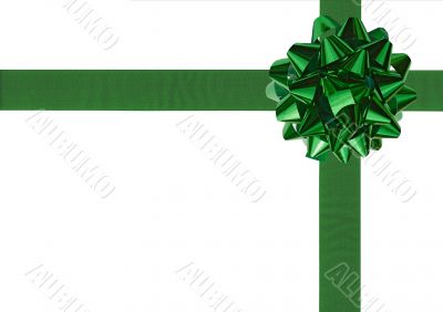 Green Gift wrapping bow and ribbon