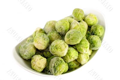 Frozen Brussel Sprouts in a bowl