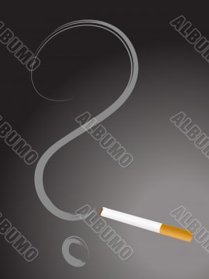 Cigarette with question mark