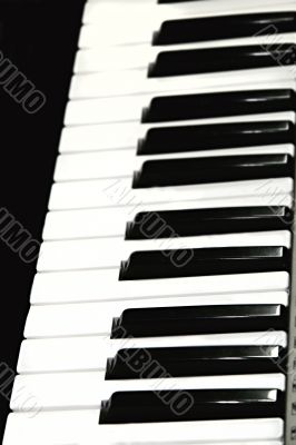 close up of piano keyboard