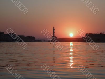 Sunset in Chania, Greece