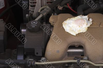 Frying an Egg on a Car Motor Frying an Egg on a Car Motor
