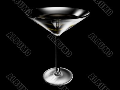 cocktail glass on black background