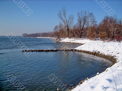 Beautiful winter river landscape
