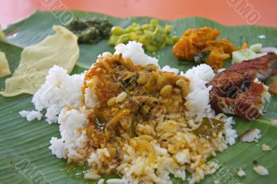 Indian banana leaf