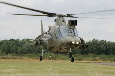 Helicopter in take-off