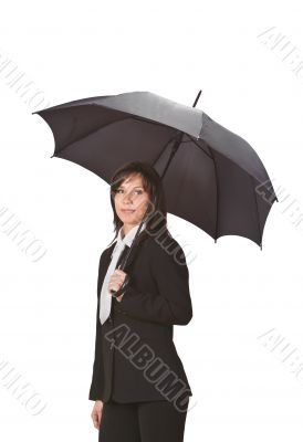 Businesswoman with umbrella Businesswoman with umbrella