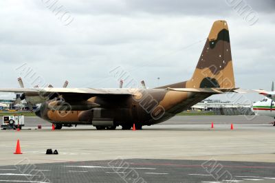 Air Force C-130H at the cargo ramp