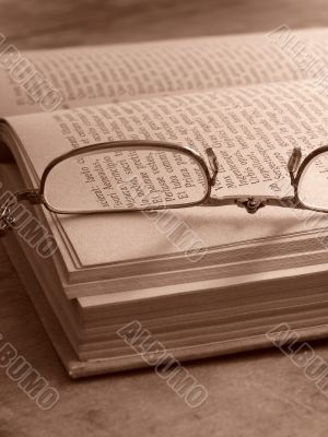 book and glasses