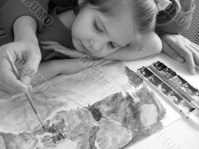 watercolors painting