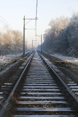 rail-way in wintertime